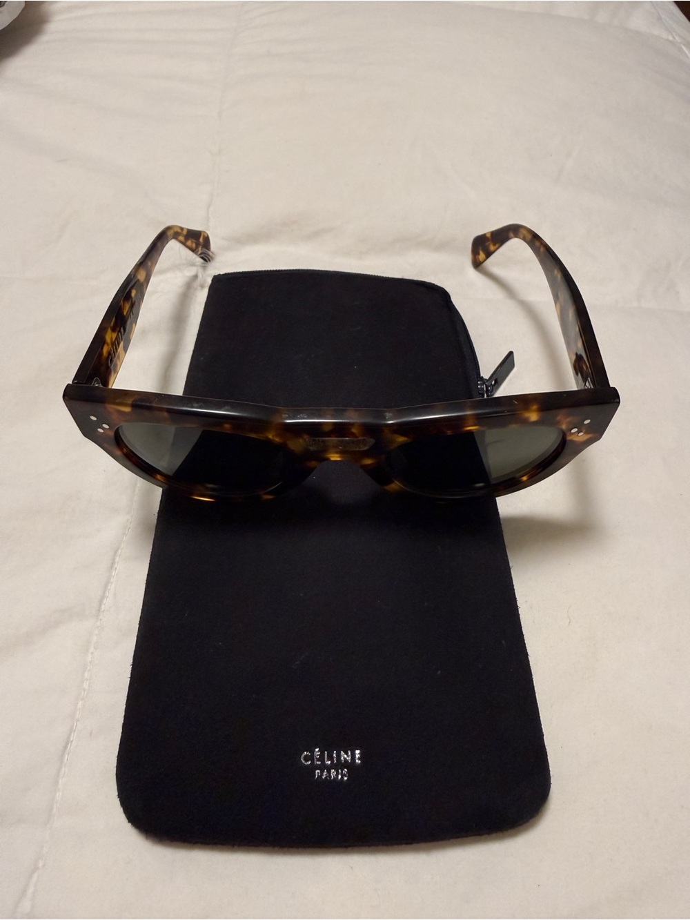 Celine Tortoiseshell Sunglasses with Dark Lenses